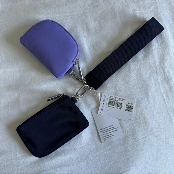 51🆕💜 Lululemon Dual Pouch Wristlet - True Navy / Dark Lavender - Picture 5 of 5